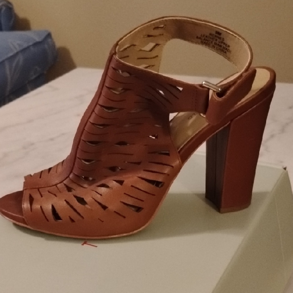 Karl Lagerfeld Brown Block Heel Sandals